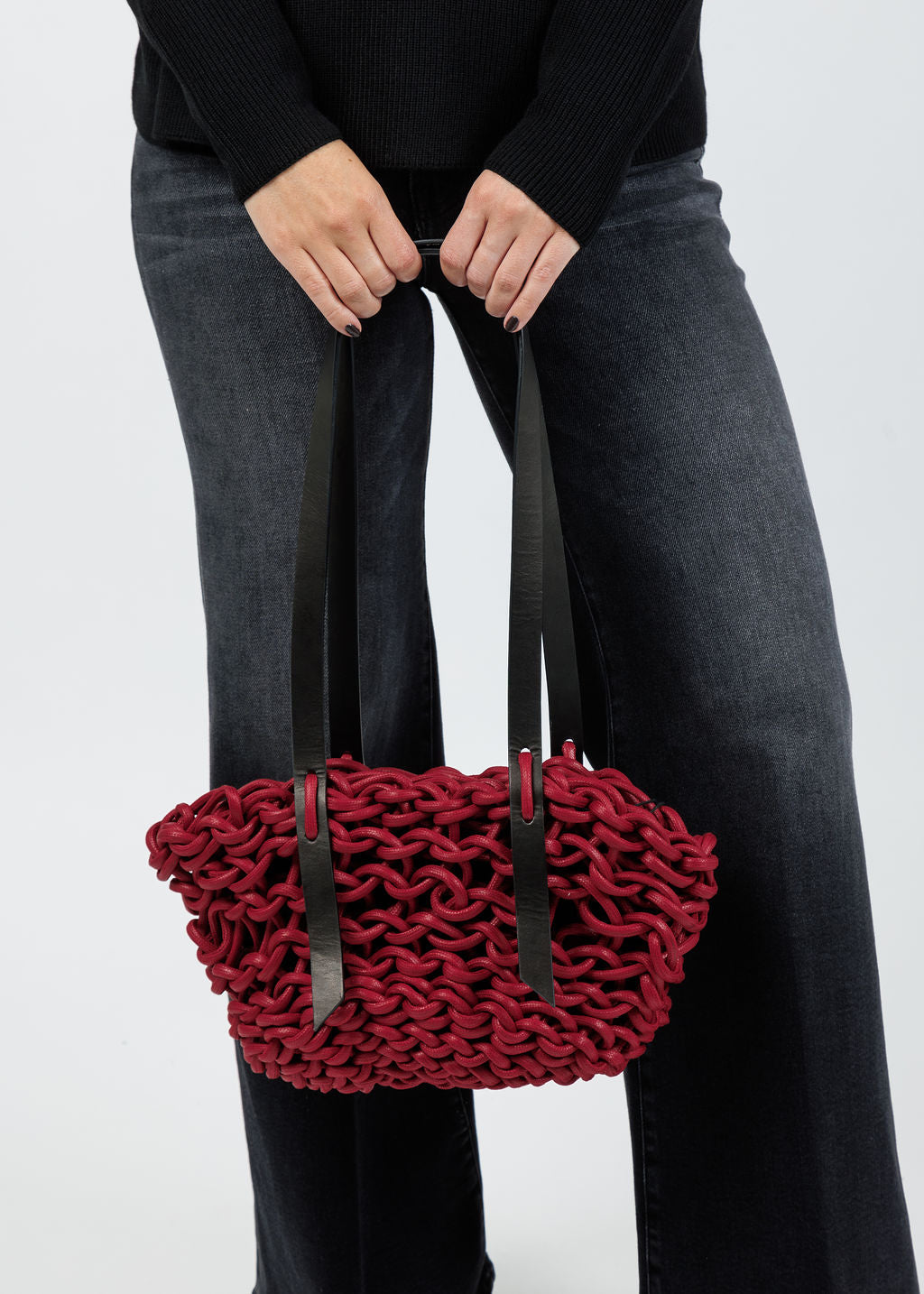 Alienina Bianca Bag in Red/Black available at Barbara Katz