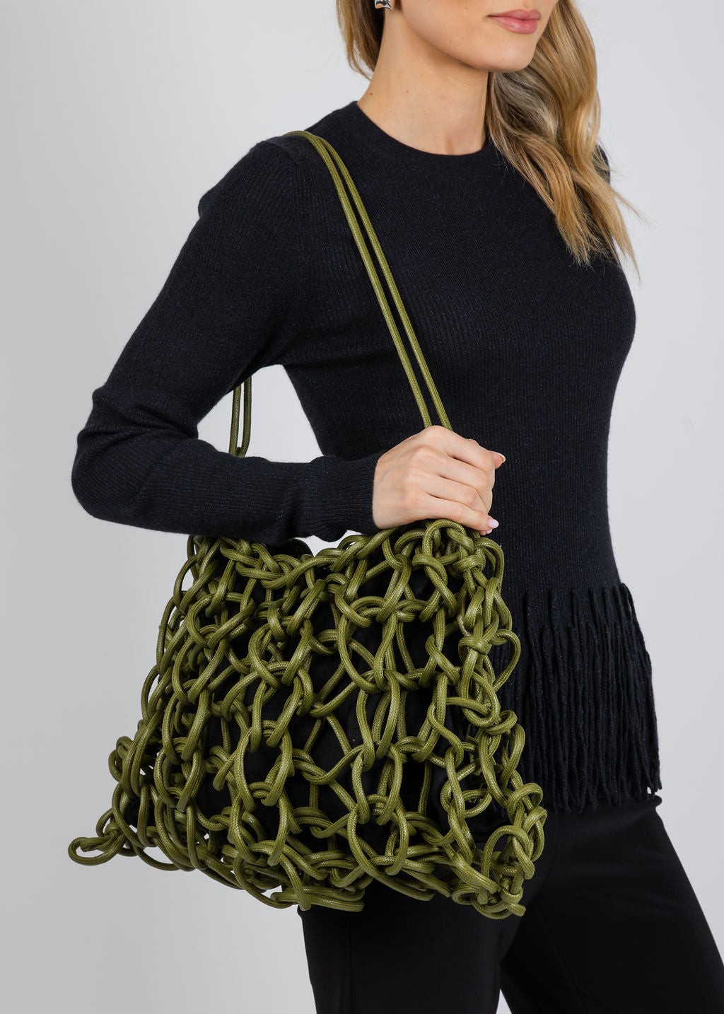 Alienina Petra Bag in Olive available at Barbara Katz