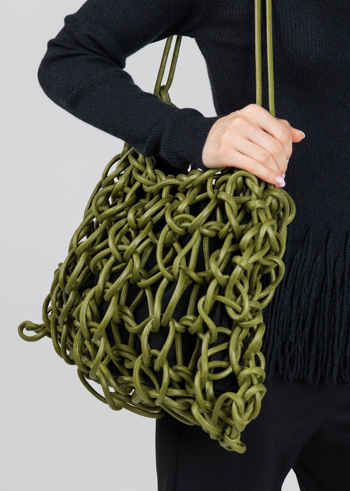 Alienina Petra Bag in Olive available at Barbara Katz