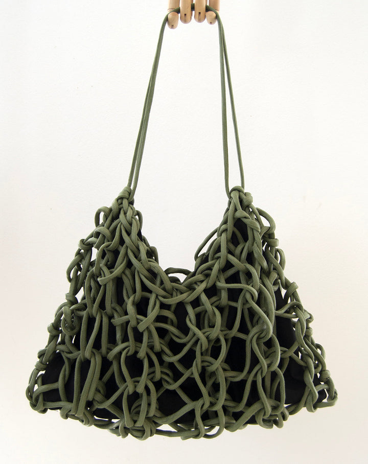 Alienina Petra Bag in Olive available at Barbara Katz