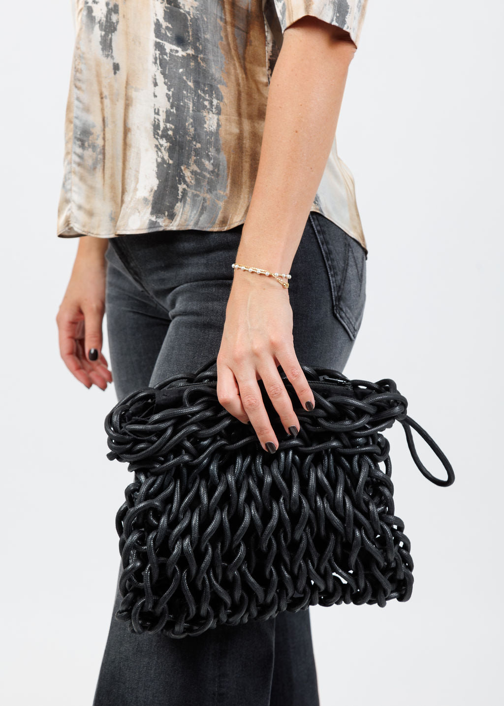Alienina Suzi Clutch in Black available at Barbara Katz