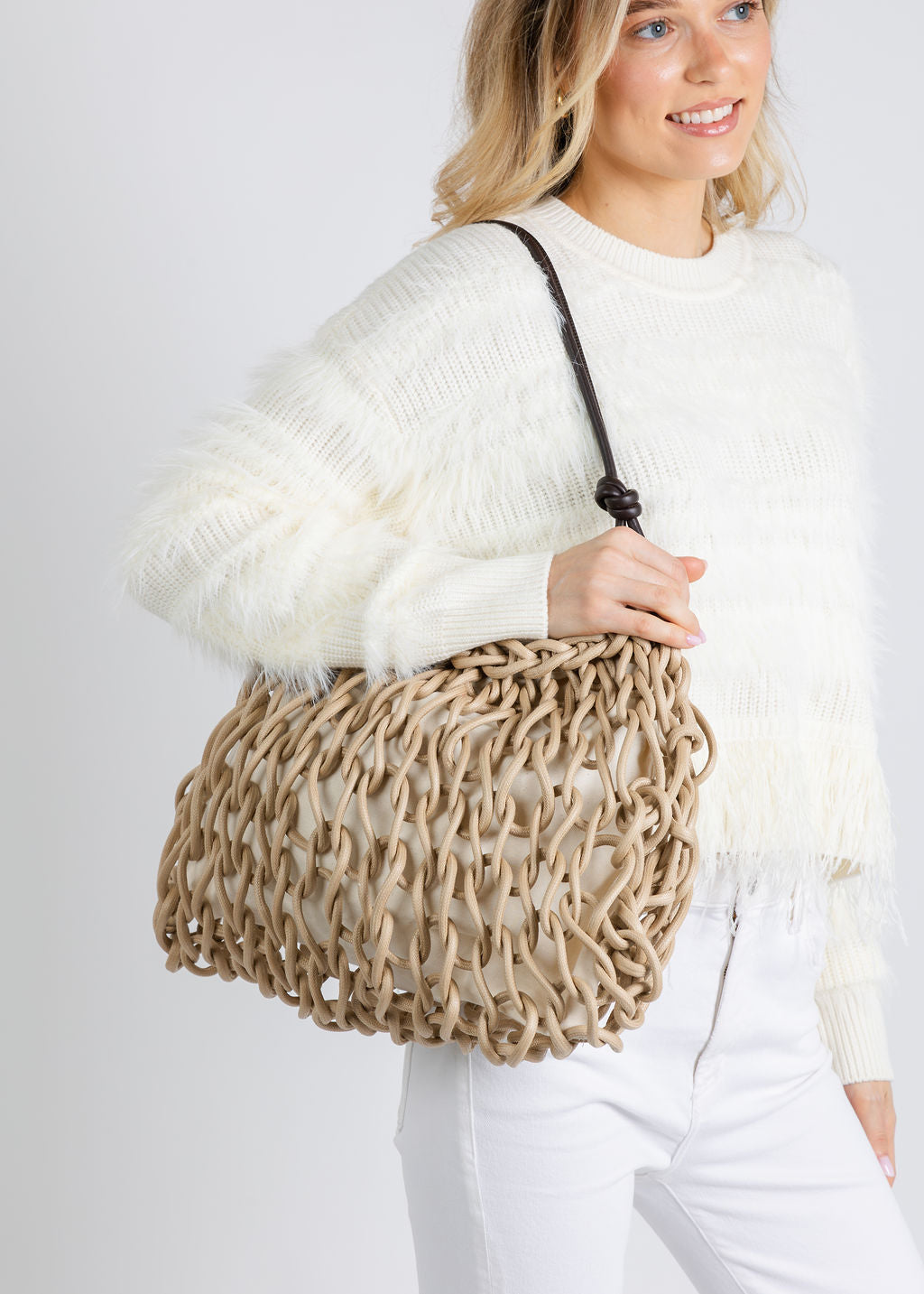 Alienina Vega Bag in Latte/Brown available at Barbara Katz