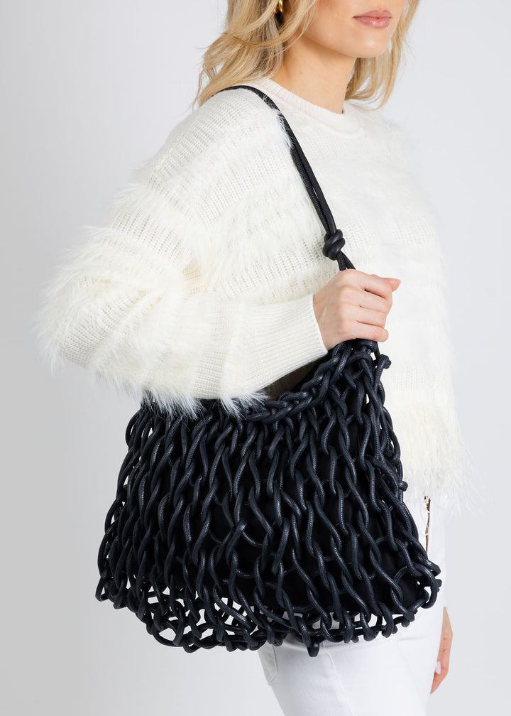 Alienina Vega Bag in Navy/Black available at Barbara Katz