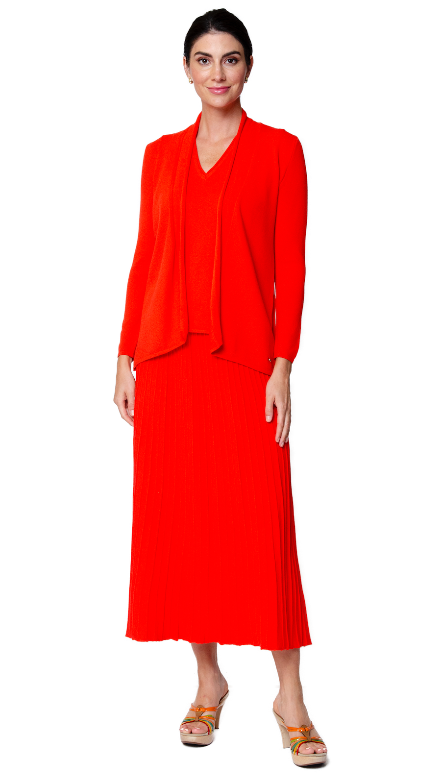 Biana Victoria V-Neck Tank Top in Bright Orange available at Barbara Katz