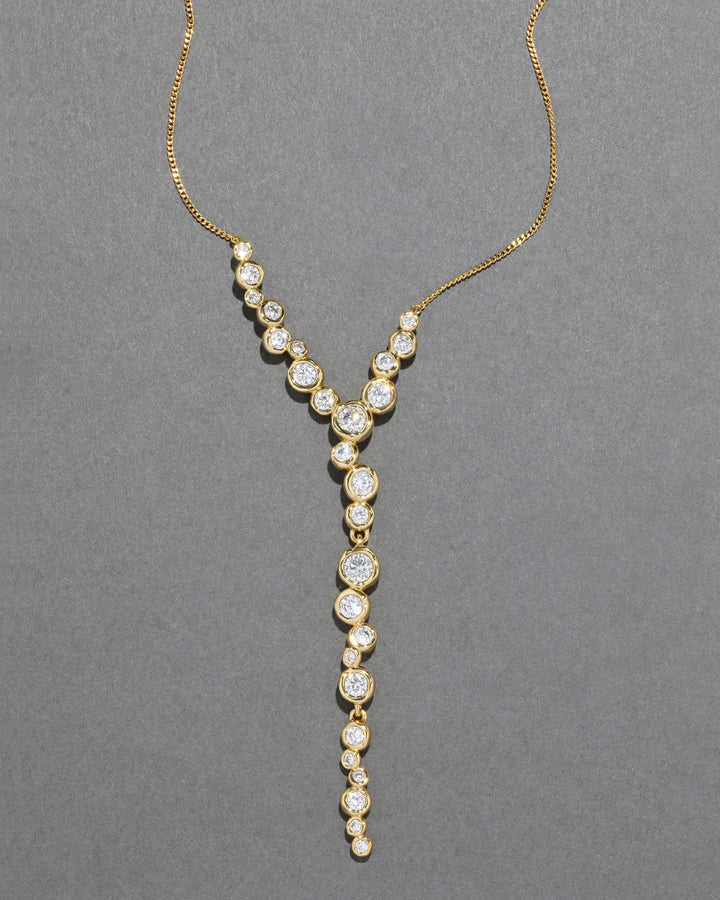 Alexis Bittar Asterales Gold CZ Cascading Necklace available at Barbara Katz