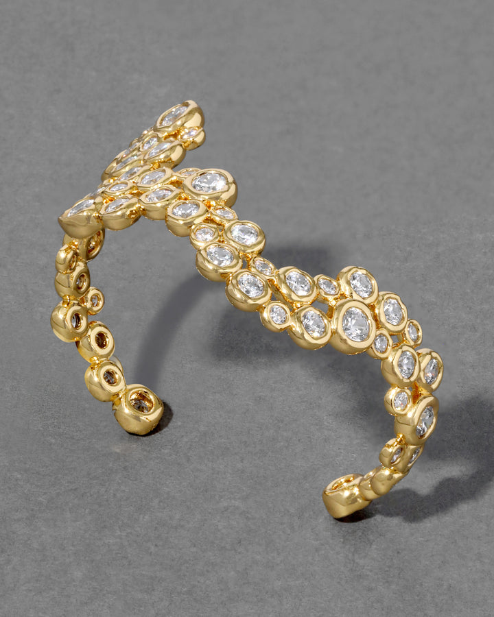 Alexis Bittar Asterales Gold CZ Wave Cuff Bracelet available at Barbara Katz