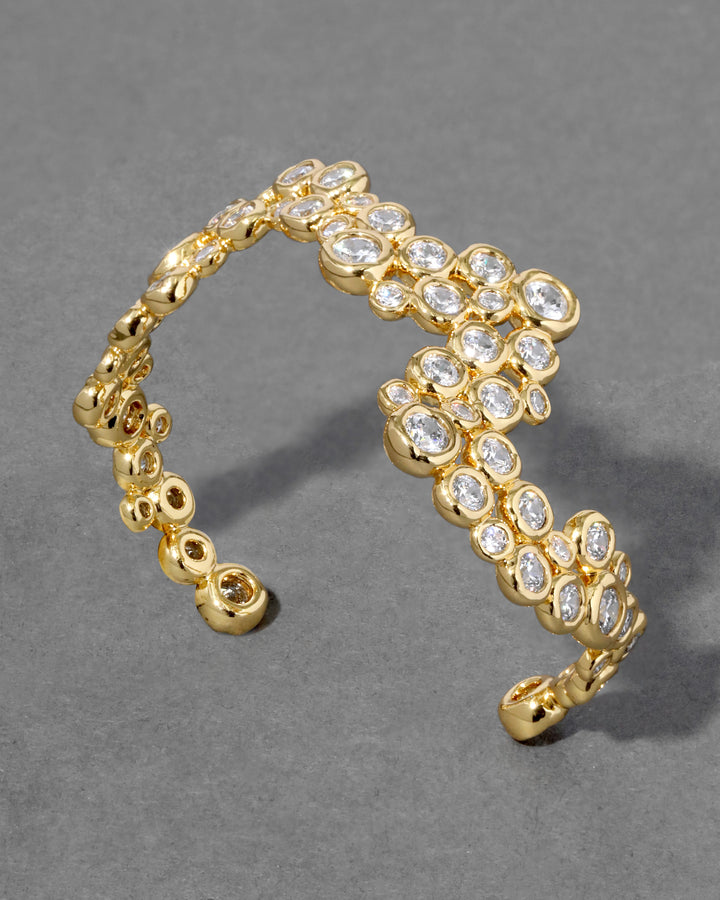 Alexis Bittar Asterales Gold CZ Wave Cuff Bracelet available at Barbara Katz
