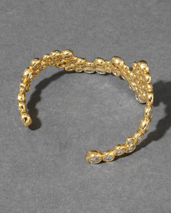 Alexis Bittar Asterales Gold CZ Wave Cuff Bracelet available at Barbara Katz