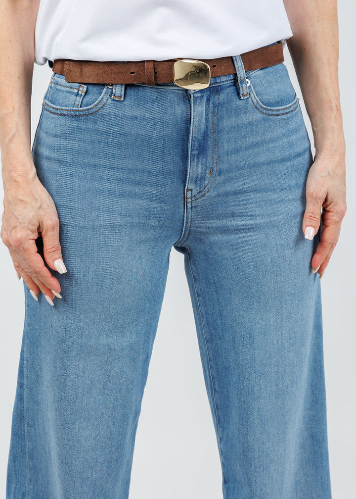 Jacob Suede Belt - Chocolate Gold