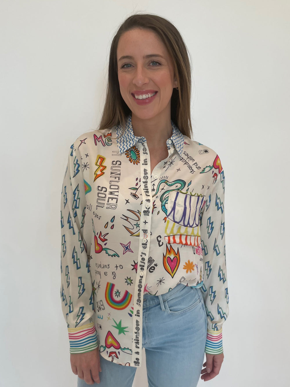 ME369 Isabel Enlightenment Printed Shirt available at Barbara Katz