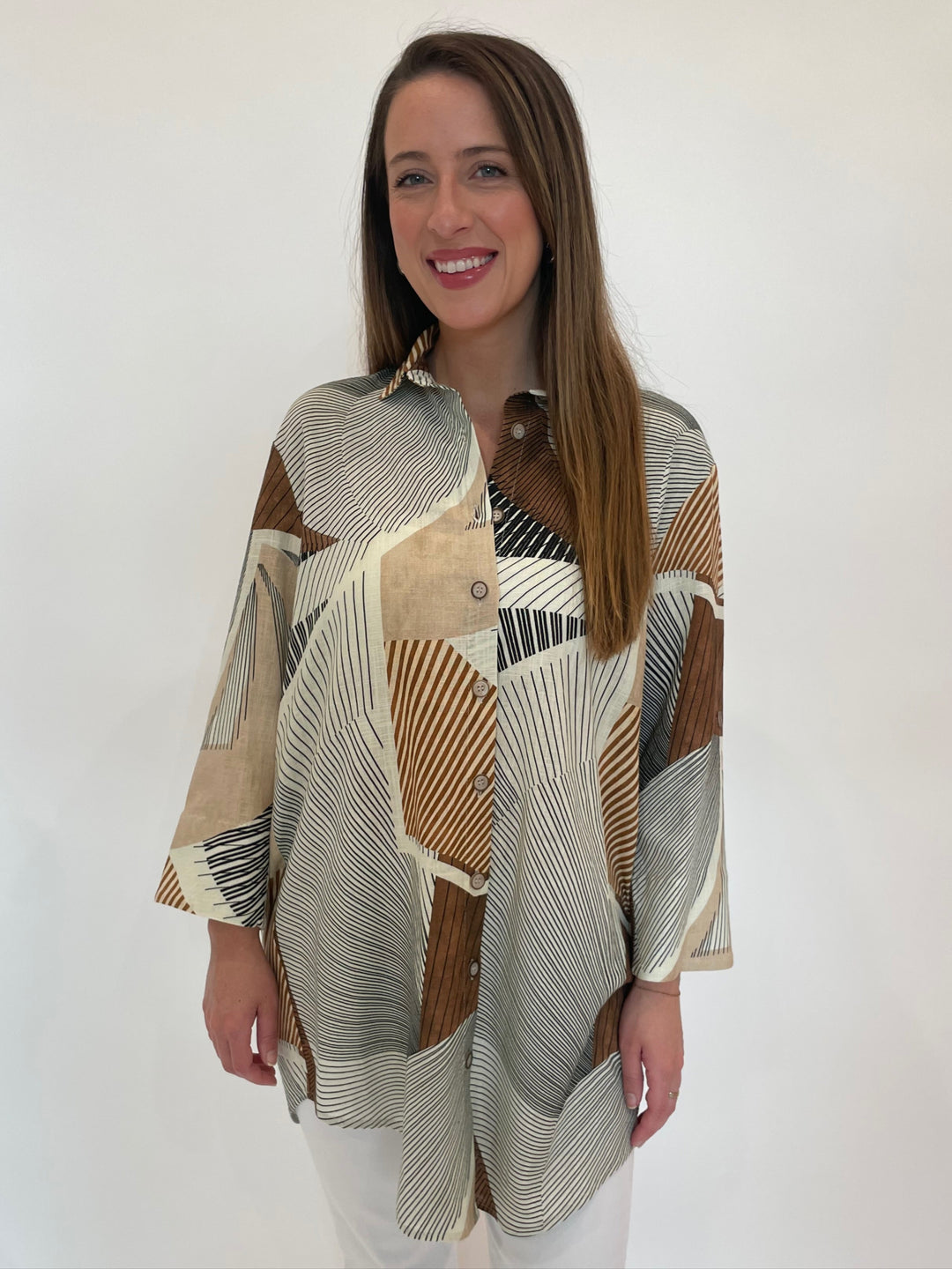 Bariloche Cisco Shirt in Off White available at Barbara Katz