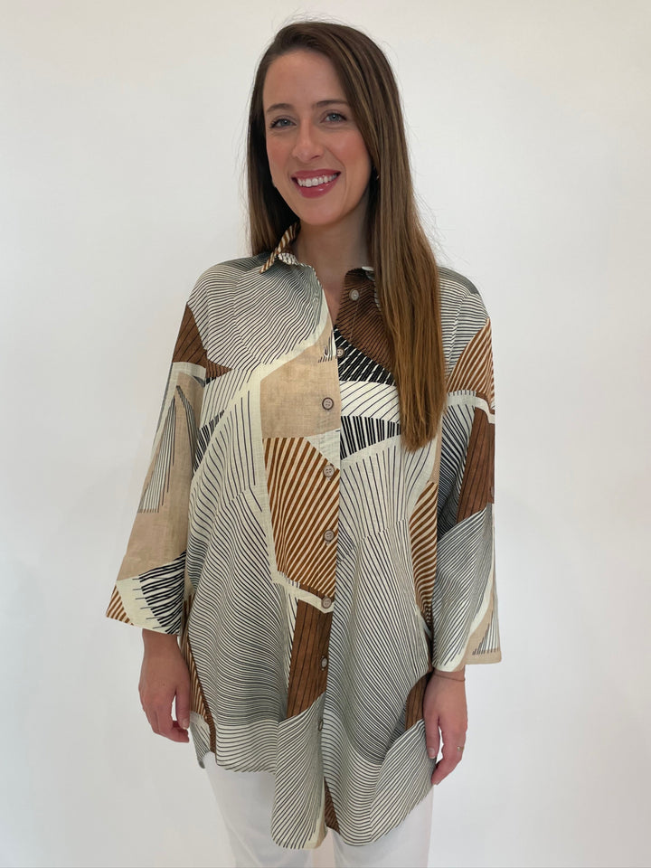 Bariloche Cisco Shirt in Off White available at Barbara Katz
