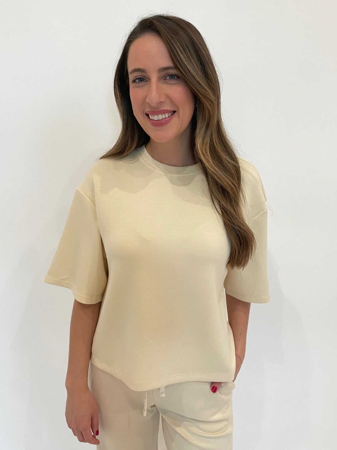 BK Magie Wide Sleeve Sweatshirt in Alpaca available at Barbara Katz