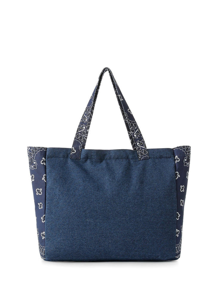 Haute Shore Bailey Bandana Print Canvas Tote in Denim/Navy available at Barbara Katz