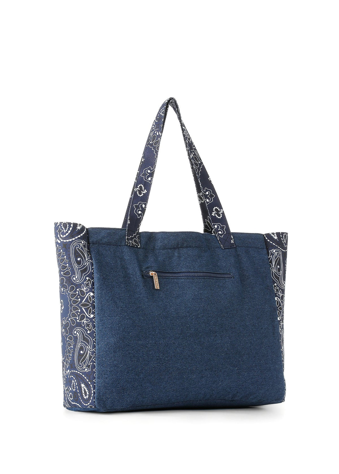 Haute Shore Bailey Bandana Print Canvas Tote in Denim/Navy available at Barbara Katz