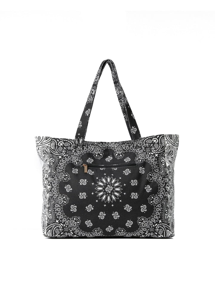 Haute Shore Bailey Bandana Print Canvas Tote in Black/White available at Barbara Katz