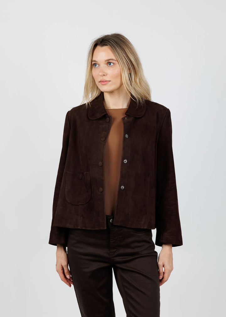 BA&SH Milas Jacket in Chocolat available at Barbara Katz