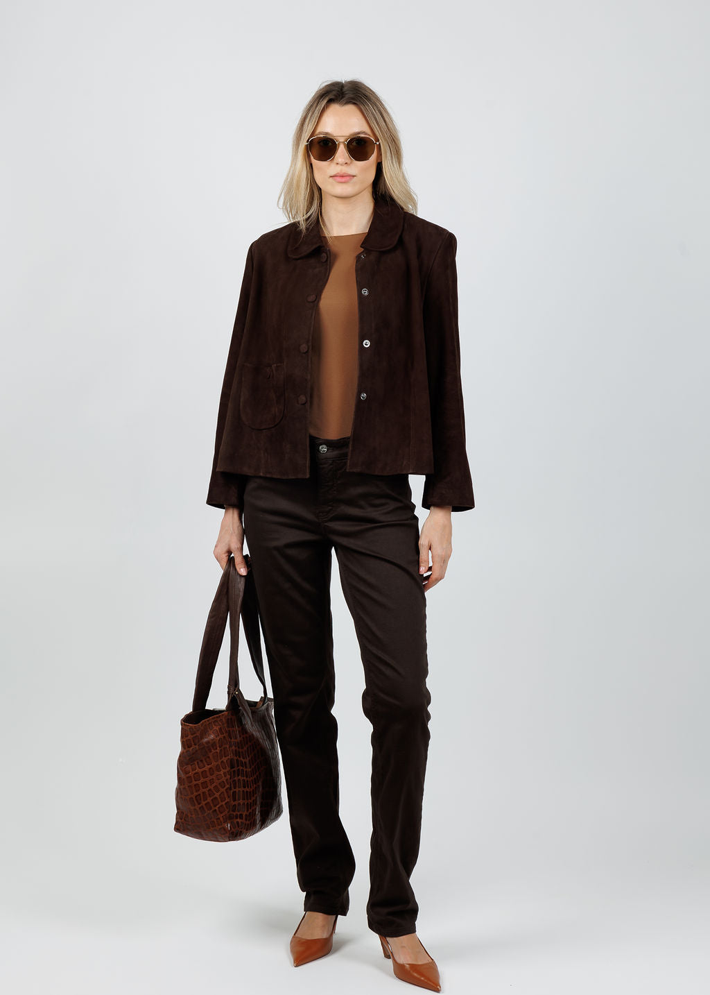 BA&SH Milas Jacket in Chocolat available at Barbara Katz