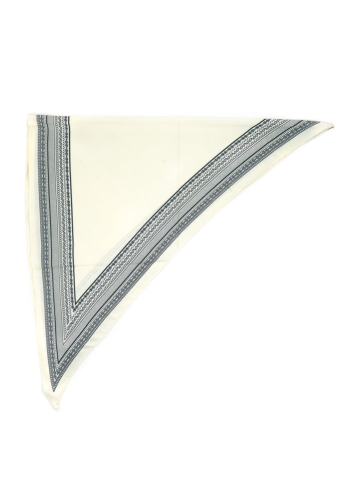 BK Bandana Triangle Silky Scarf in Cream available at Barbara Katz