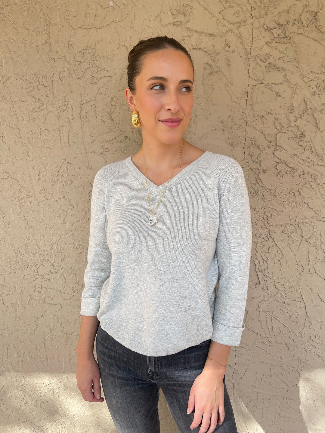 Edinburg Knitwear Shaker Knit V-Neck