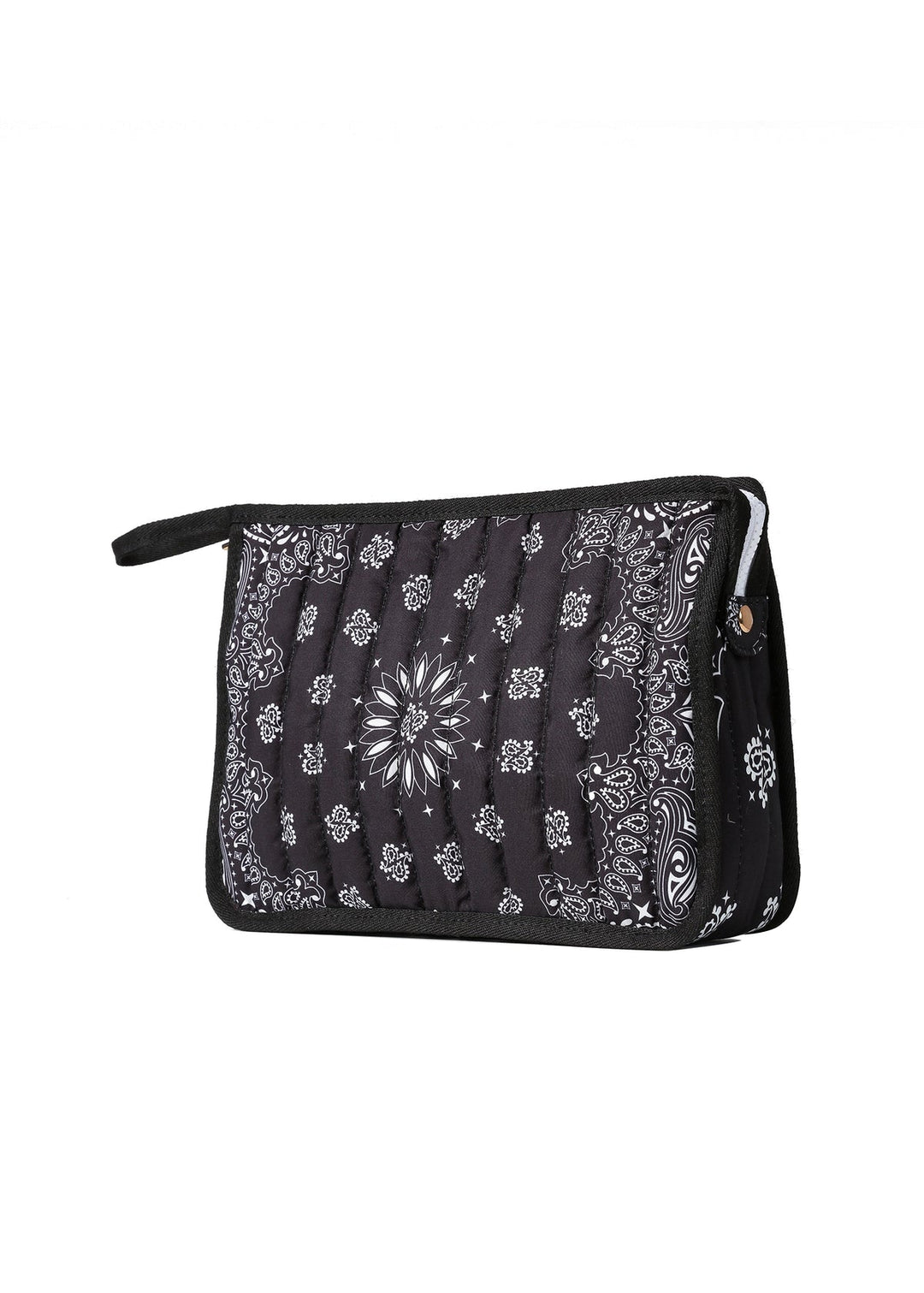 Haute Shore Beau Bandana Print Pouch in Black available at Barbara Katz