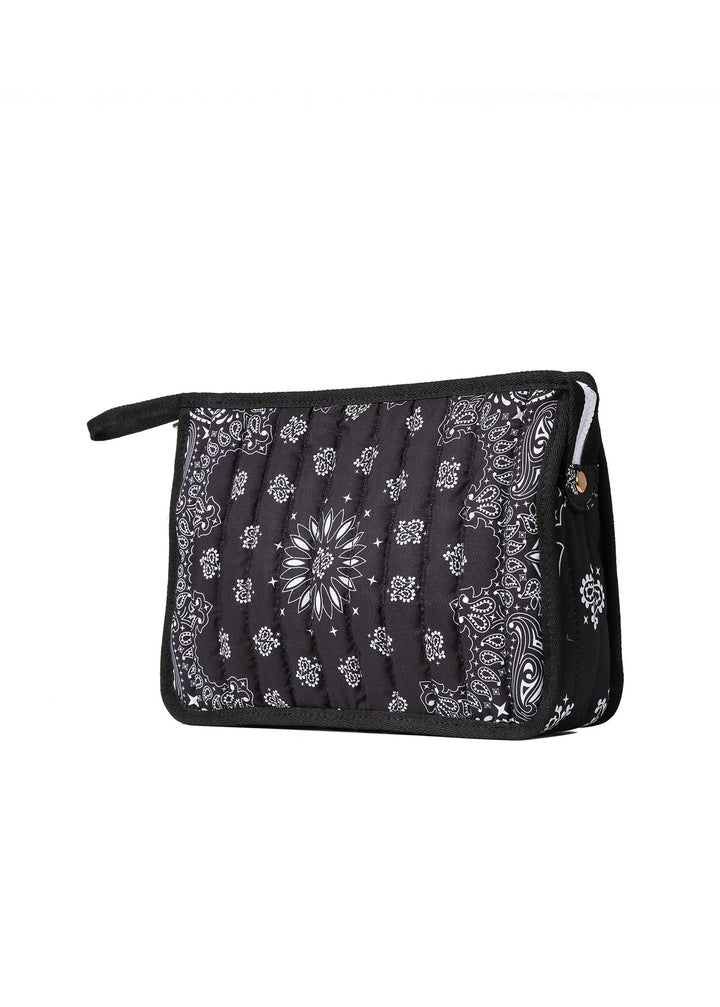 Haute Shore Beau Bandana Print Pouch in Black available at Barbara Katz