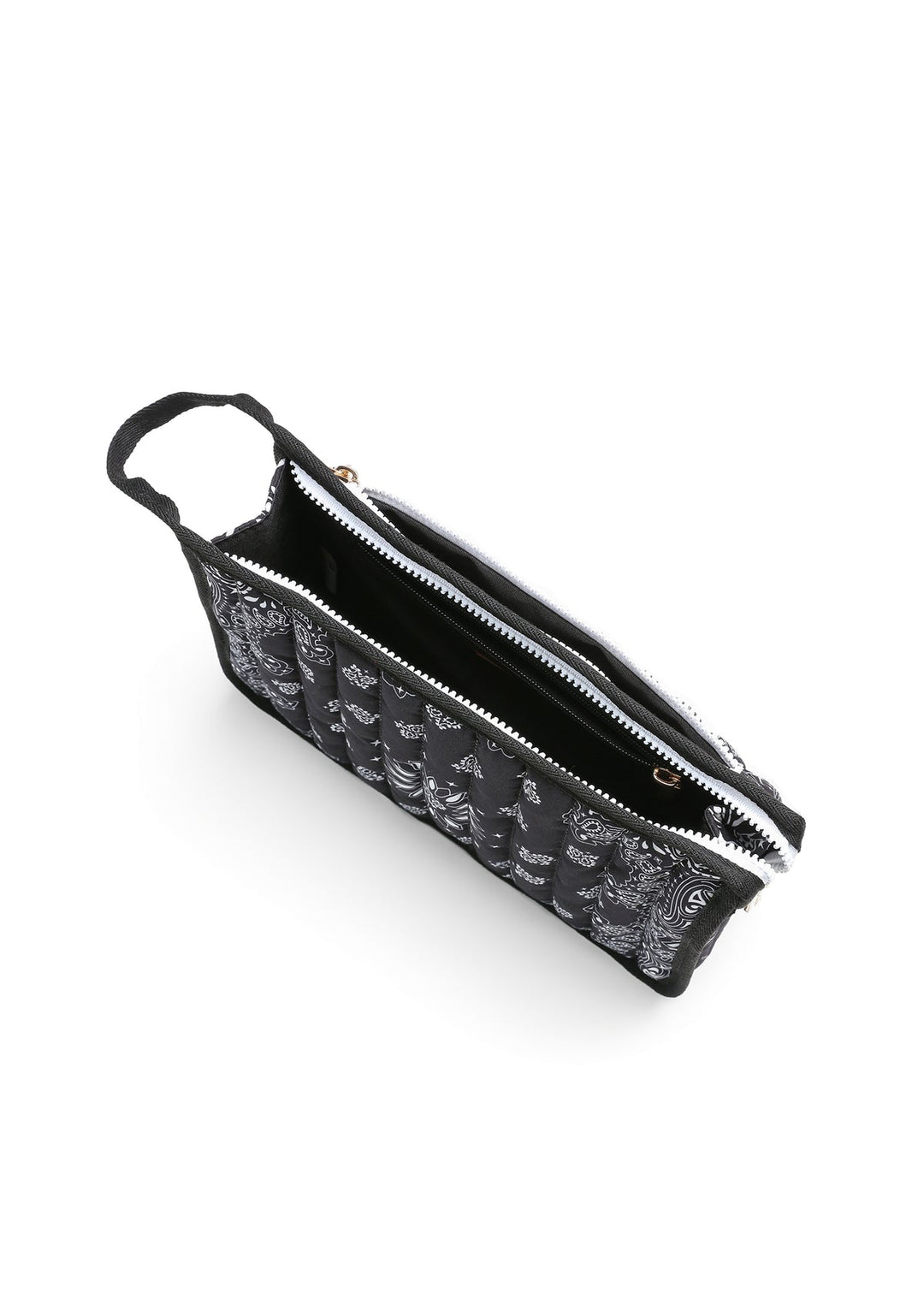 Haute Shore Beau Bandana Print Pouch in Black available at Barbara Katz