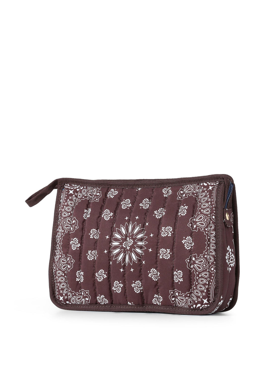 Haute Shore Beau Bandana Print Pouch in Brown available at Barbara Katz