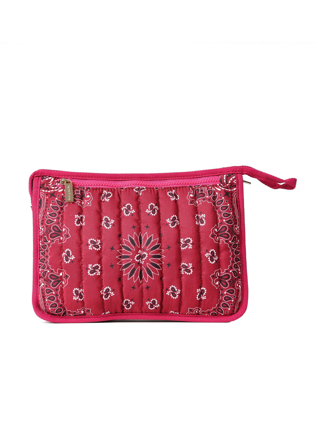 Haute Shore Beau Bandana Print Pouch in Burgundy available at Barbara Katz