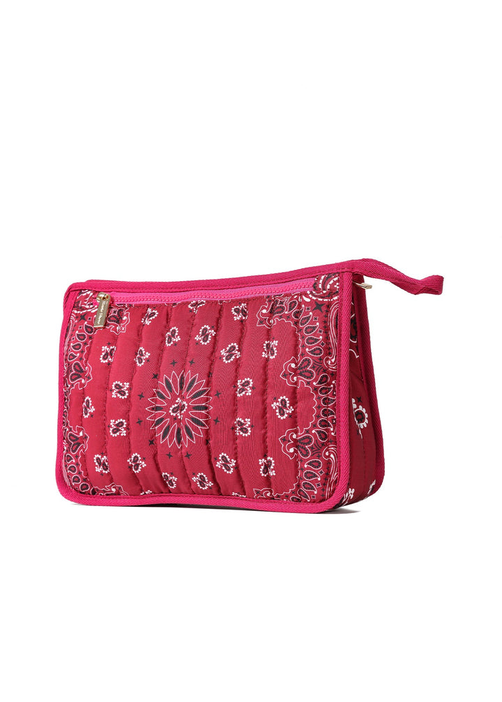 Haute Shore Beau Bandana Print Pouch in Burgundy available at Barbara Katz