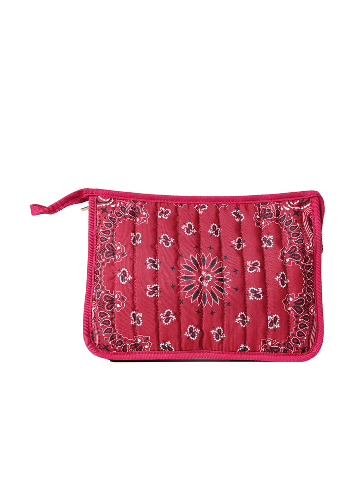 Haute Shore Beau Bandana Print Pouch in Burgundy available at Barbara Katz