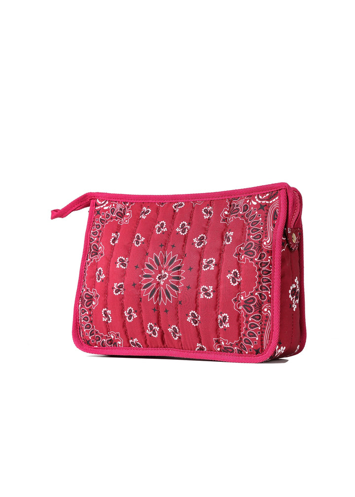 Haute Shore Beau Bandana Print Pouch in Burgundy available at Barbara Katz
