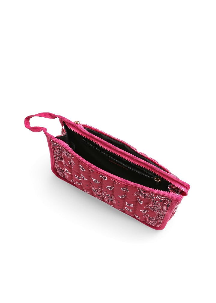 Haute Shore Beau Bandana Print Pouch in Burgundy available at Barbara Katz