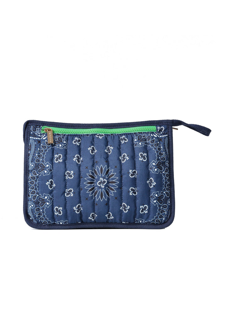 Haute Shore Beau Bandana Print Pouch in Navy available at Barbara Katz