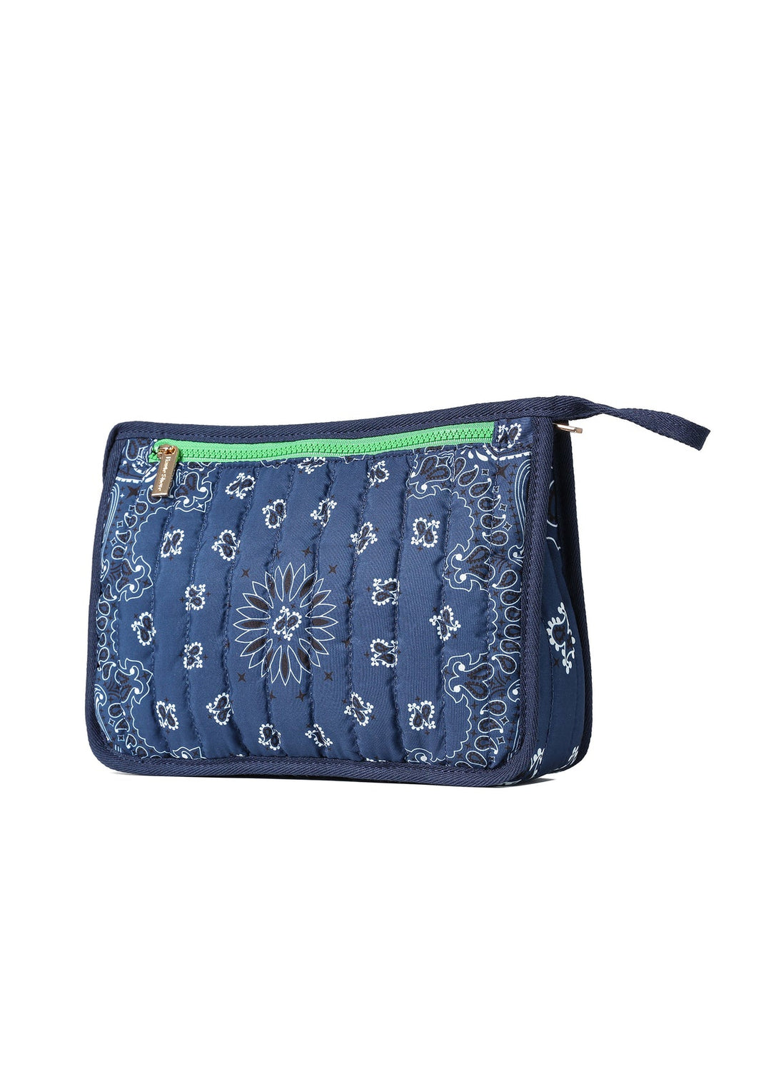 Haute Shore Beau Bandana Print Pouch in Navy available at Barbara Katz