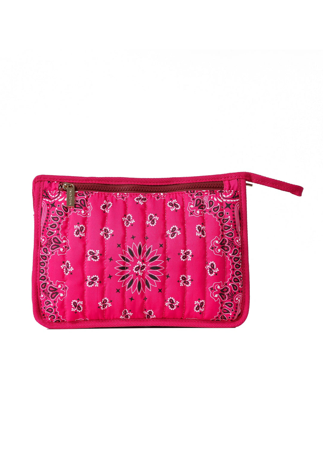 Haute Shore Beau Bandana Print Pouch in Hot Pink available at Barbara Katz