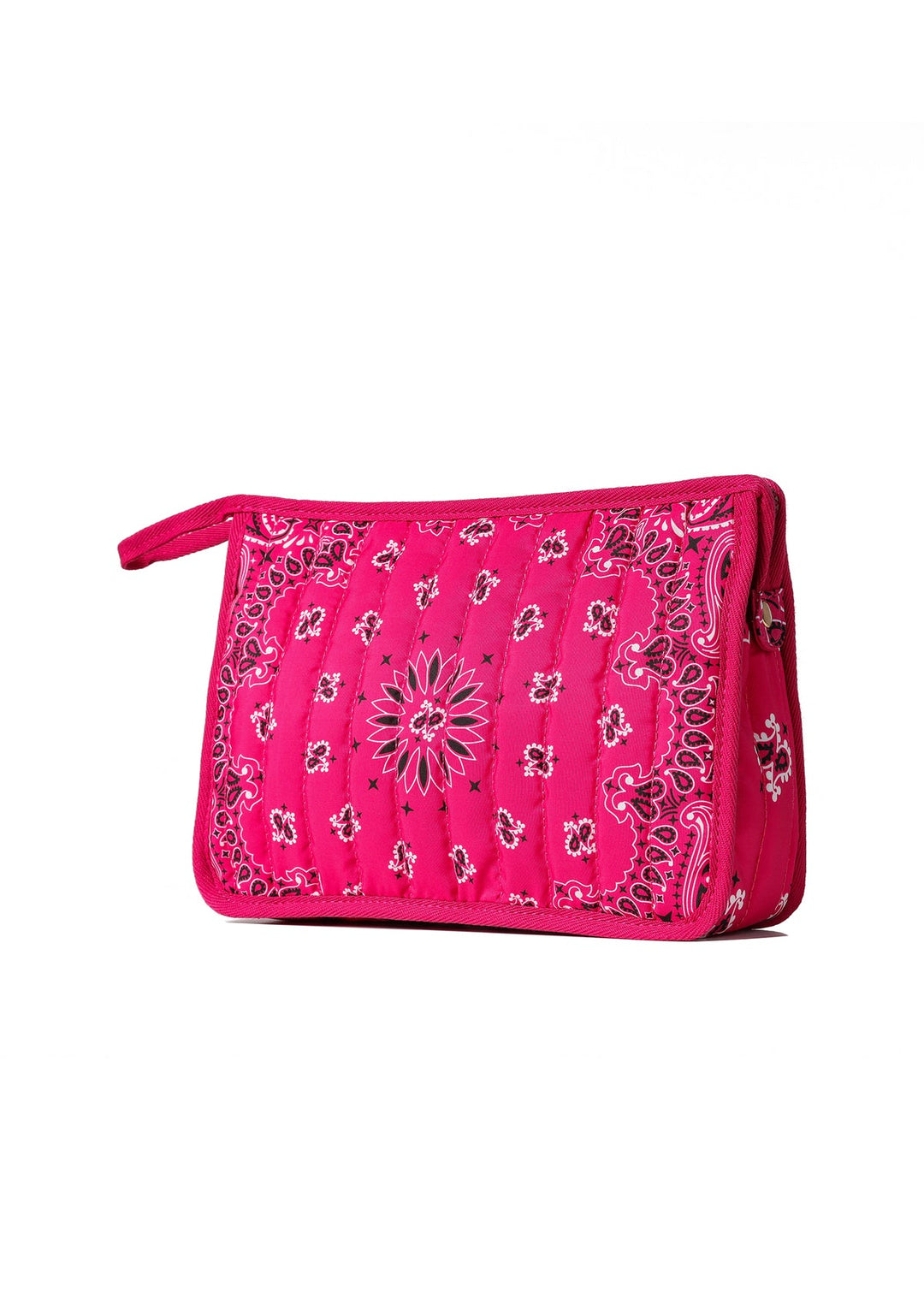 Haute Shore Beau Bandana Print Pouch in Hot Pink available at Barbara Katz
