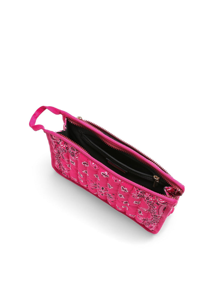 Haute Shore Beau Bandana Print Pouch in Hot Pink available at Barbara Katz