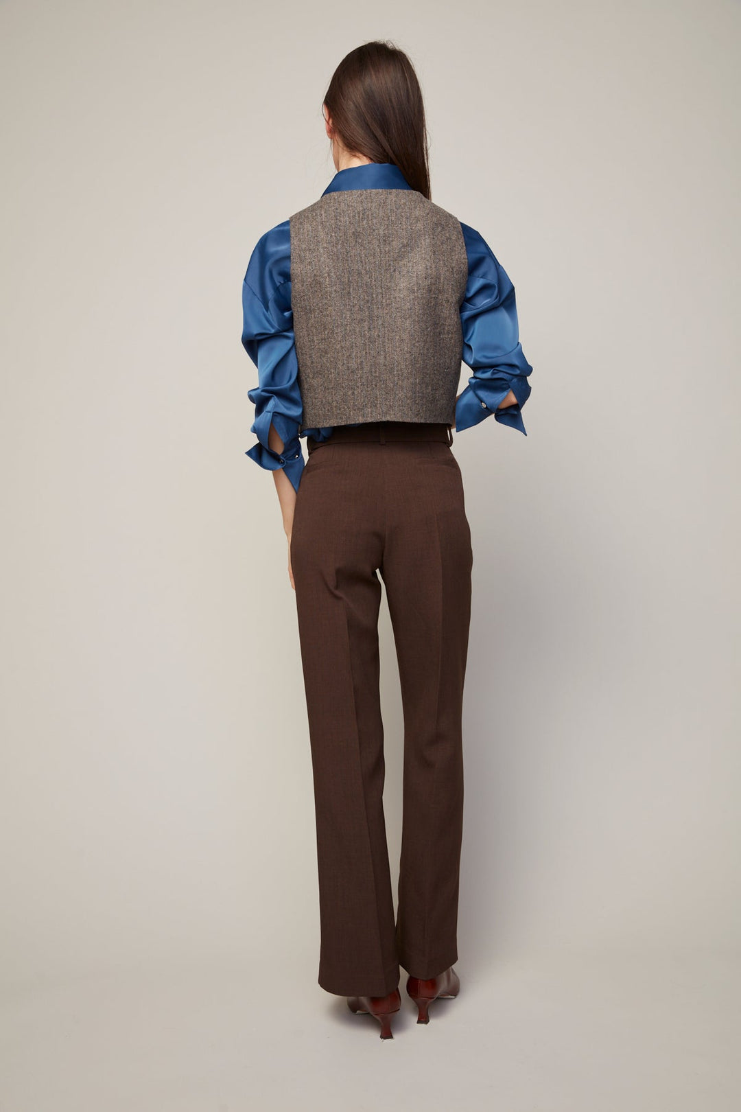 Adroit Atelier Benji Straight Leg Pant With Removable Belt in Java available at Barbara Katz