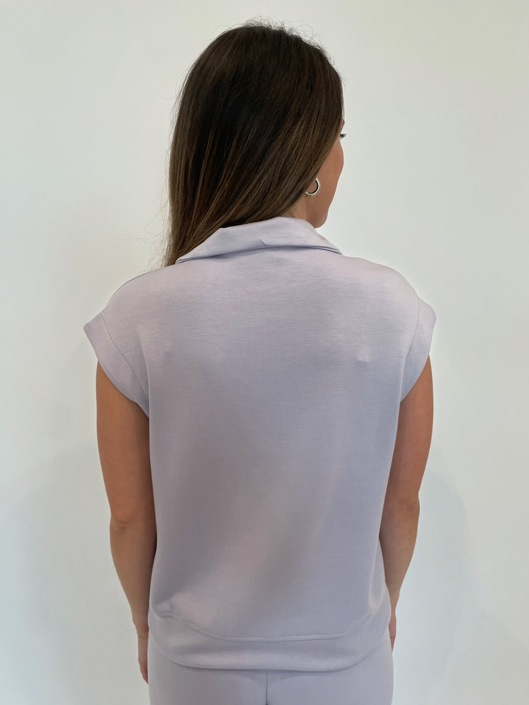 BK Kiara Half-Zip Sweatshirt in Lilac Grey available at Barbara Katz