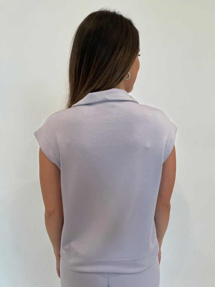 BK Kiara Half-Zip Sweatshirt in Lilac Grey available at Barbara Katz