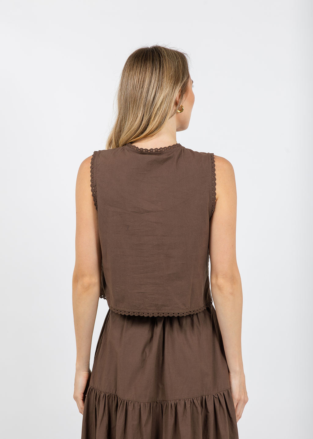 BK Arly Tie Top in Coco available at Barbara Katz