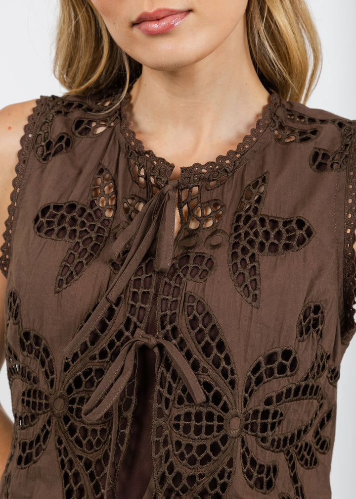 BK Arly Tie Top in Coco available at Barbara Katz