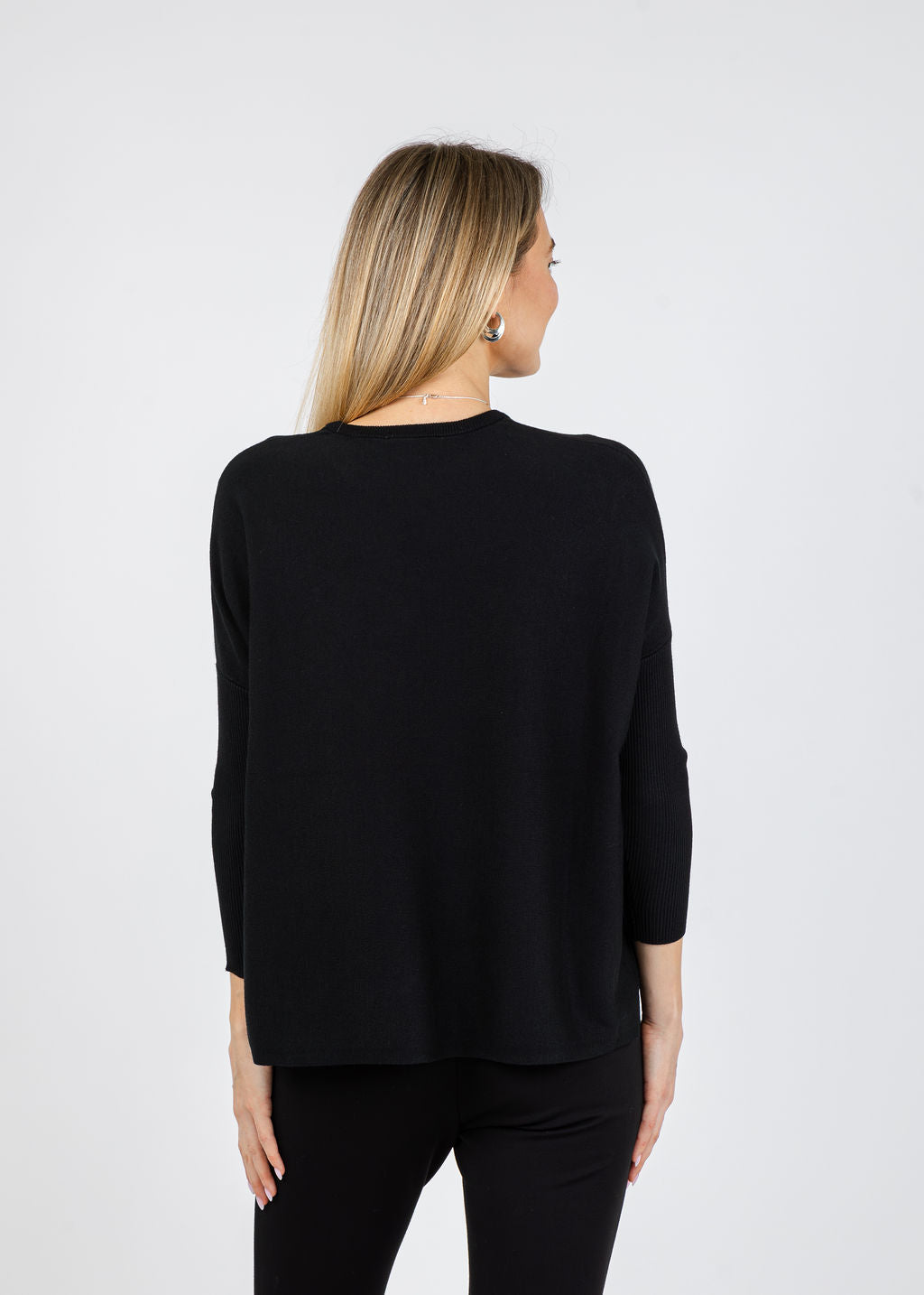 BK Bodie Boxy Crew Sweater in Black available at Barbara Katz