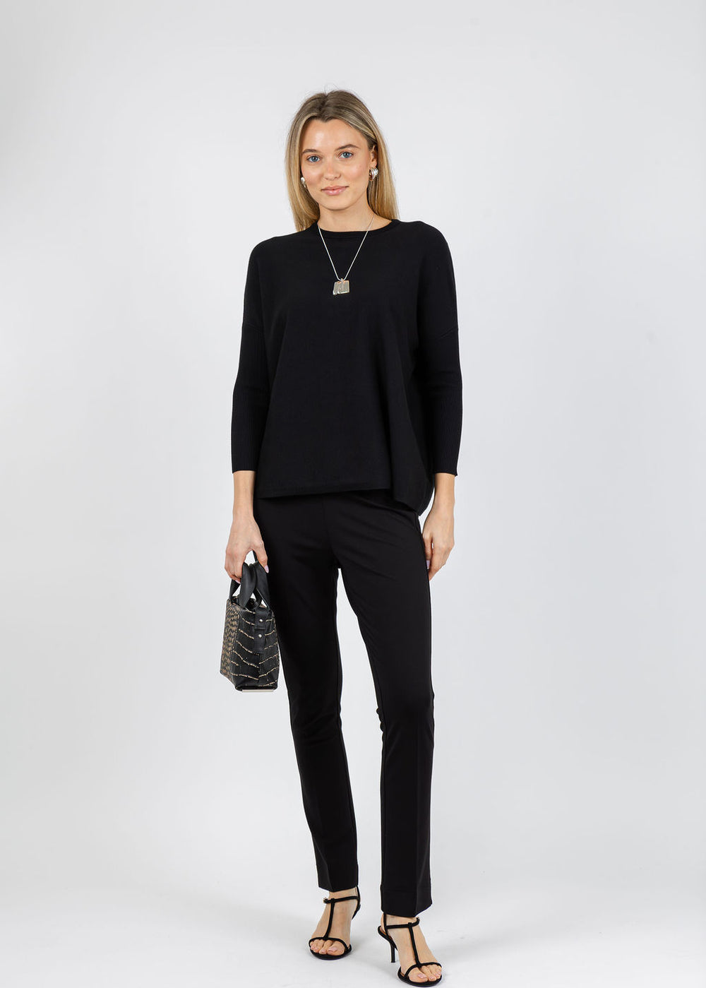 BK Bodie Boxy Crew Sweater in Black available at Barbara Katz