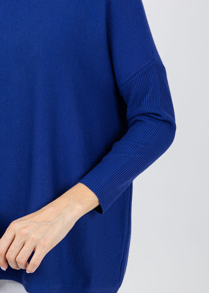 BK Bodie Boxy Crew Sweater in Galaxy Blue available at Barbara Katz