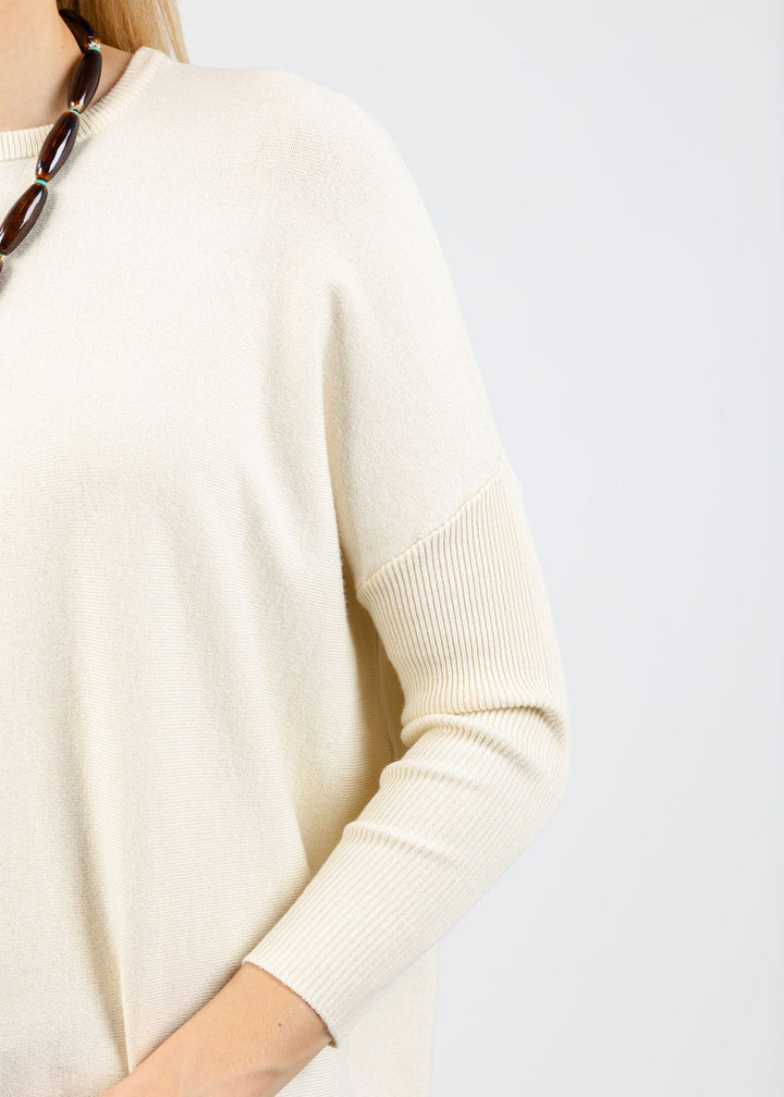 BK Bodie Boxy Crew Sweater in Ivory available at Barbara Katz