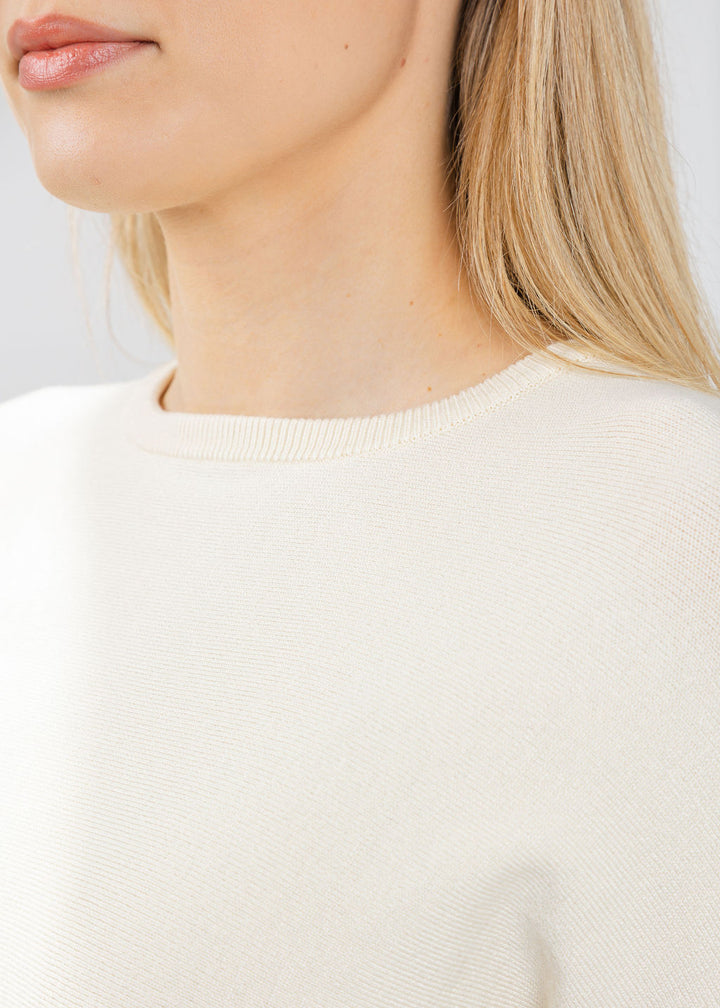 BK Bodie Boxy Crew Sweater in Ivory available at Barbara Katz