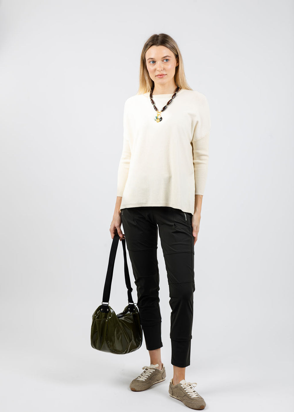 BK Bodie Boxy Crew Sweater in Ivory available at Barbara Katz