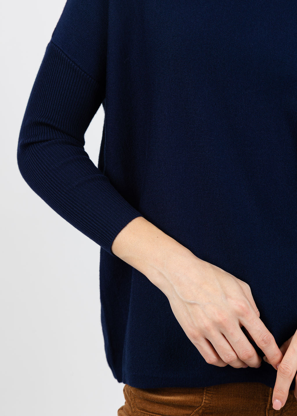 BK Bodie Boxy Crew Sweater in Navy available at Barbara Katz